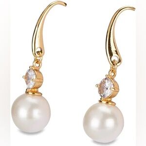 Kate Spade Gold and White Pearl Earrings